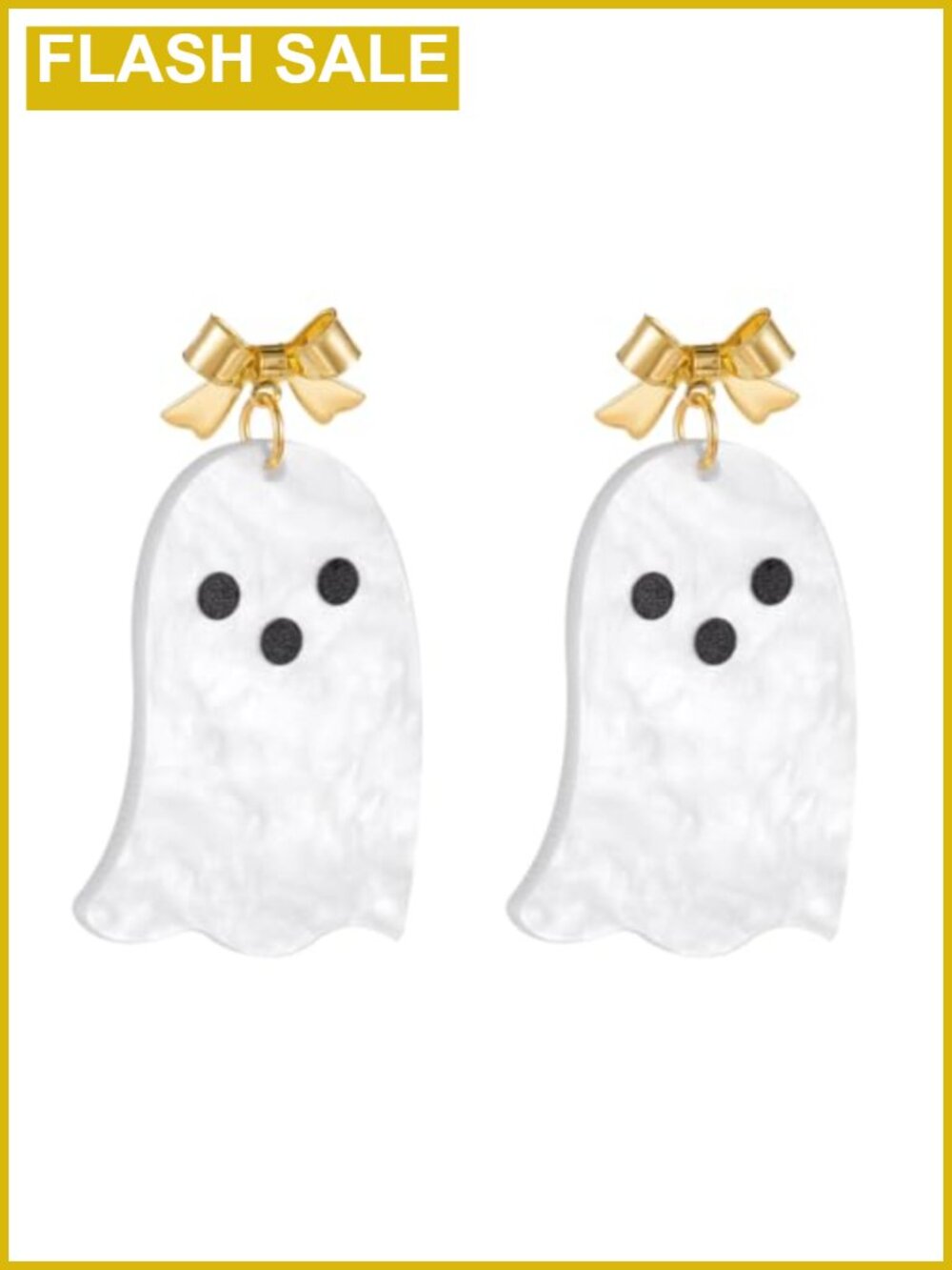Ghost Bow Dangle Earrings Acrylic Halloween Jewelry